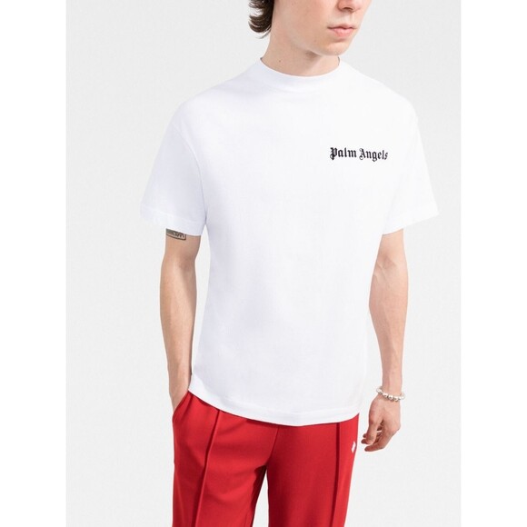 PALM ANGELS CLASSIC REGULAR FIT WHITE T-SHIRT SIZE MEDIUM - Picture 3 of 5